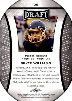 2016 Leaf Draft #9 Bryce Williams Back