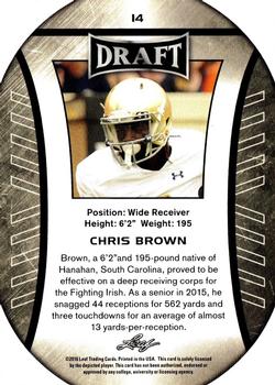 2016 Leaf Draft #14 Chris Brown Back