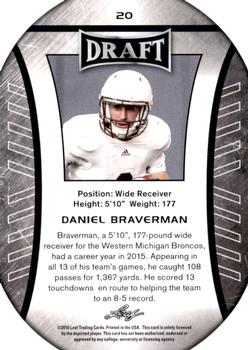 2016 Leaf Draft #20 Daniel Braverman Back