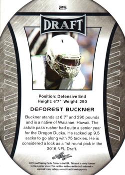 2016 Leaf Draft #25 DeForest Buckner Back