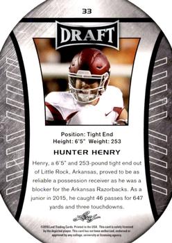 2016 Leaf Draft #33 Hunter Henry Back