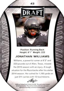 2016 Leaf Draft #43 Jonathan Williams Back