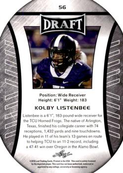 2016 Leaf Draft #56 Kolby Listenbee Back