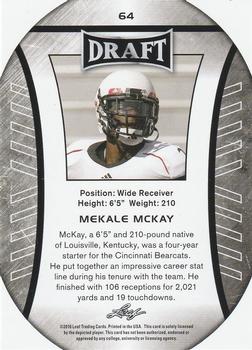2016 Leaf Draft #64 Mekale McKay Back