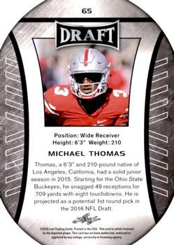 2016 Leaf Draft #65 Michael Thomas Back