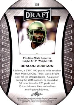 2016 Leaf Draft - Gold #5 Bralon Addison Back