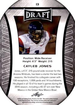 2016 Leaf Draft - Gold #13 Cayleb Jones Back