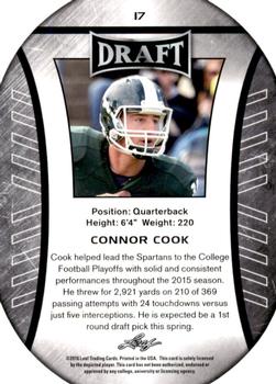 2016 Leaf Draft - Gold #17 Connor Cook Back