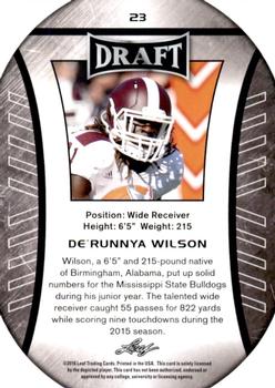 2016 Leaf Draft - Gold #23 De'Runnya Wilson Back
