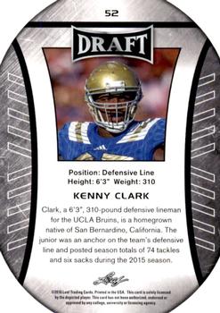 2016 Leaf Draft - Gold #52 Kenny Clark Back