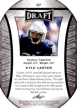 2016 Leaf Draft - Gold #57 Kyle Carter Back