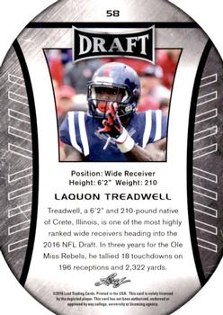 2016 Leaf Draft - Gold #58 Laquon Treadwell Back