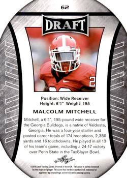 2016 Leaf Draft - Gold #62 Malcolm Mitchell Back