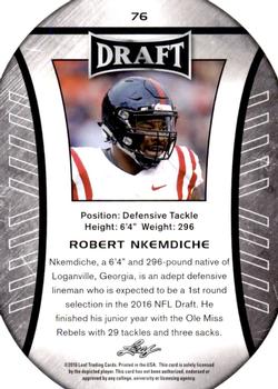 2016 Leaf Draft - Gold #76 Robert Nkemdiche Back