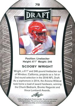 2016 Leaf Draft - Gold #78 Scooby Wright Back
