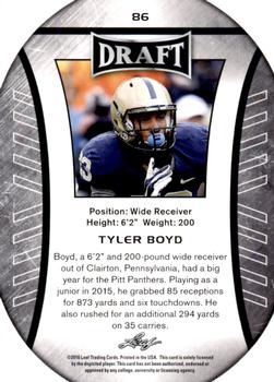 2016 Leaf Draft - Gold #86 Tyler Boyd Back