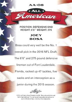 2016 Leaf Draft - All American #AA-08 Joey Bosa Back