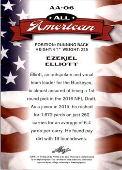 2016 Leaf Draft - All American Gold #AA-06 Ezekiel Elliott Back