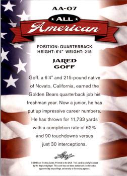 2016 Leaf Draft - All American Gold #AA-07 Jared Goff Back