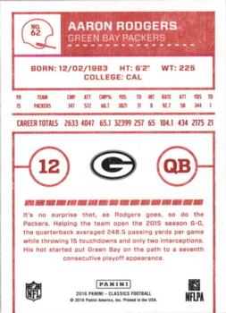 2016 Panini Classics - Red Back #62 Aaron Rodgers Back