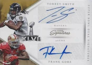 2016 Panini Prime Signatures - Super Bowl Dual Signatures #SBS-SG Frank Gore / Torrey Smith Front