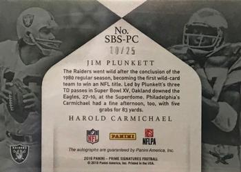 2016 Panini Prime Signatures - Super Bowl Dual Signatures #SBS-PC Harold Carmichael / Jim Plunkett Back