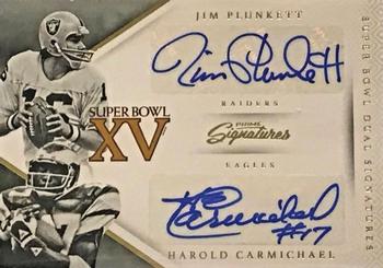 2016 Panini Prime Signatures - Super Bowl Dual Signatures #SBS-PC Harold Carmichael / Jim Plunkett Front