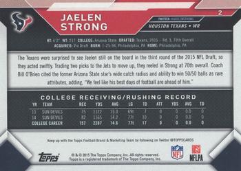 2015 Topps Take It to the House #2 Jaelen Strong Back
