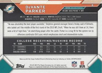 2015 Topps Take It to the House #8 DeVante Parker Back