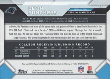 2015 Topps Take It to the House #12 Devin Funchess Back