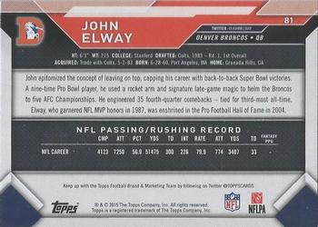 2015 Topps Take It to the House #81 John Elway Back