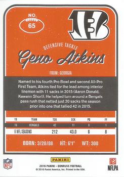 2016 Donruss #65 Geno Atkins Back