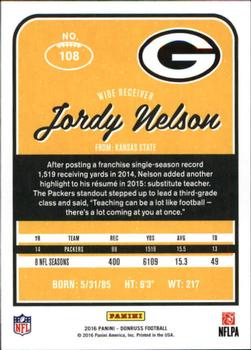 2016 Donruss #108 Jordy Nelson Back