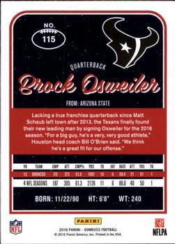 2016 Donruss #115 Brock Osweiler Back