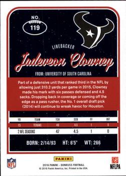 2016 Donruss #119 Jadeveon Clowney Back
