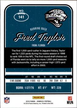 2016 Donruss #141 Fred Taylor Back