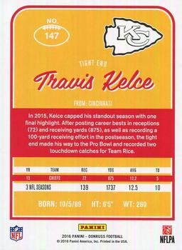 2016 Donruss #147 Travis Kelce Back