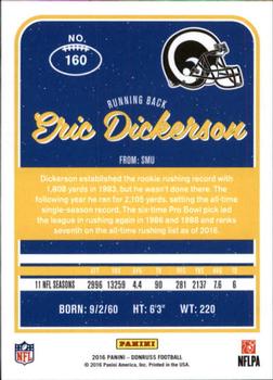2016 Donruss #160 Eric Dickerson Back