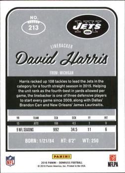 2016 Donruss #213 David Harris Back