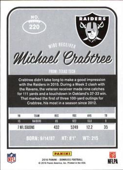 2016 Donruss #220 Michael Crabtree Back