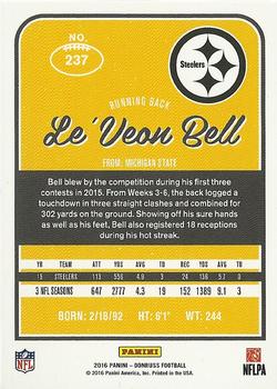 2016 Donruss #237 Le'Veon Bell Back