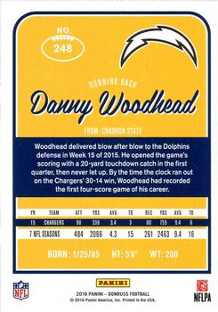 2016 Donruss #248 Danny Woodhead Back