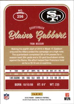 2016 Donruss #256 Blaine Gabbert Back