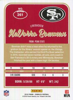 2016 Donruss #261 Navorro Bowman Back