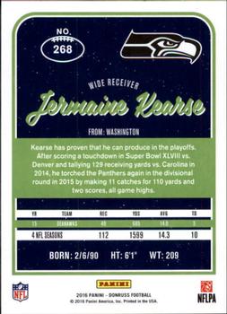 2016 Donruss #268 Jermaine Kearse Back
