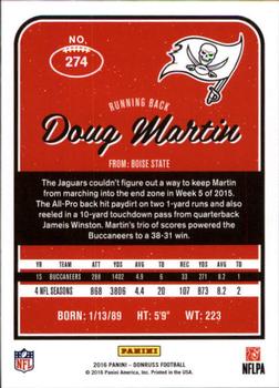 2016 Donruss #274 Doug Martin Back