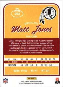 2016 Donruss #293 Matt Jones Back