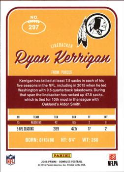 2016 Donruss #297 Ryan Kerrigan Back