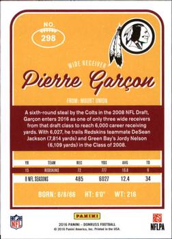 2016 Donruss #298 Pierre Garcon Back