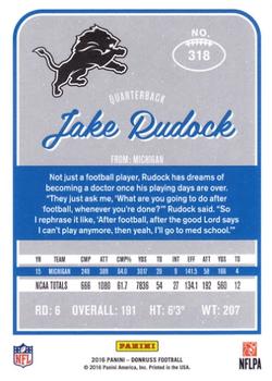 2016 Donruss #318 Jake Rudock Back